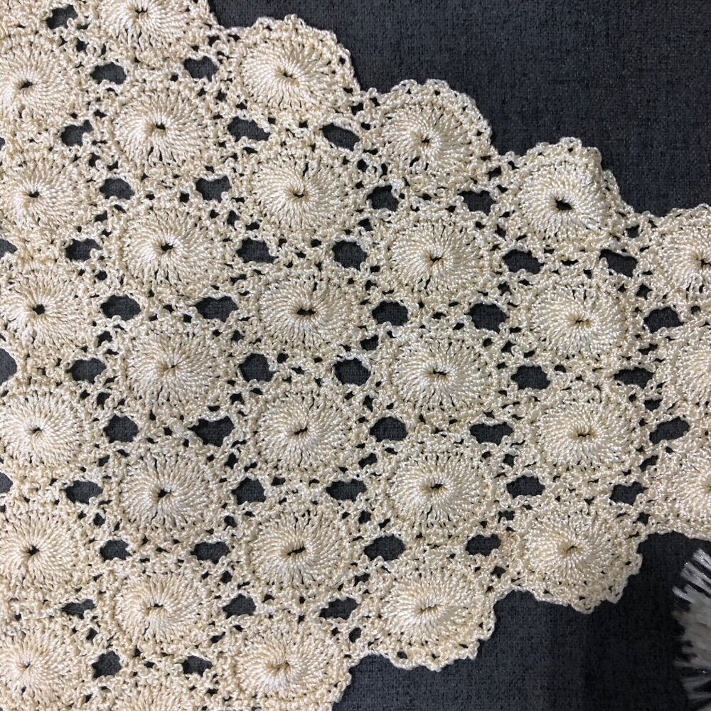 Vintage Lace Crochet Table Runner Or Sofa Accent - Picture 5 of 6